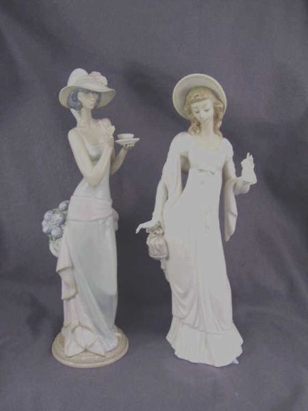 Appraisal: - Lladro Porcelain Figurines Includes Tall lady series Tea Time