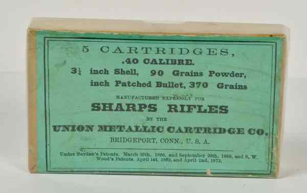 Appraisal: FIve Cartridges for the Caliber Sharps Rifles Green label Condition