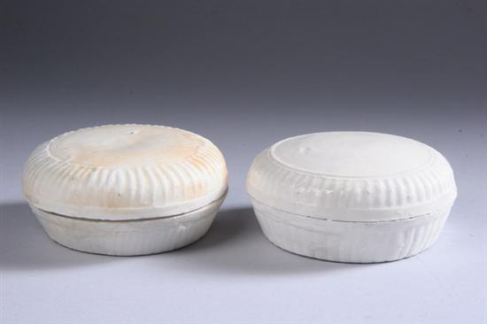 Appraisal: TWO CHINESE WHITE GLAZED PORCELAIN BOXES AND COVERS Northern Song