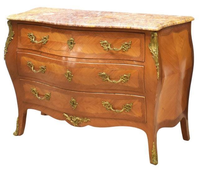 Appraisal: French Louis XV style mahogany bombe commode early th c