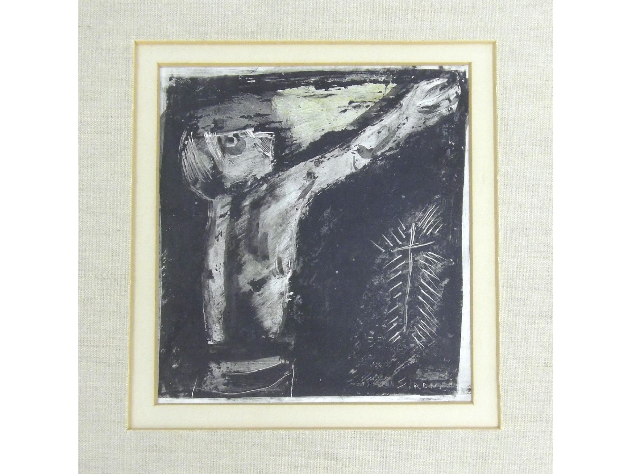 Appraisal: Mario Sironi Italian - - Figure with outstretched arms signed