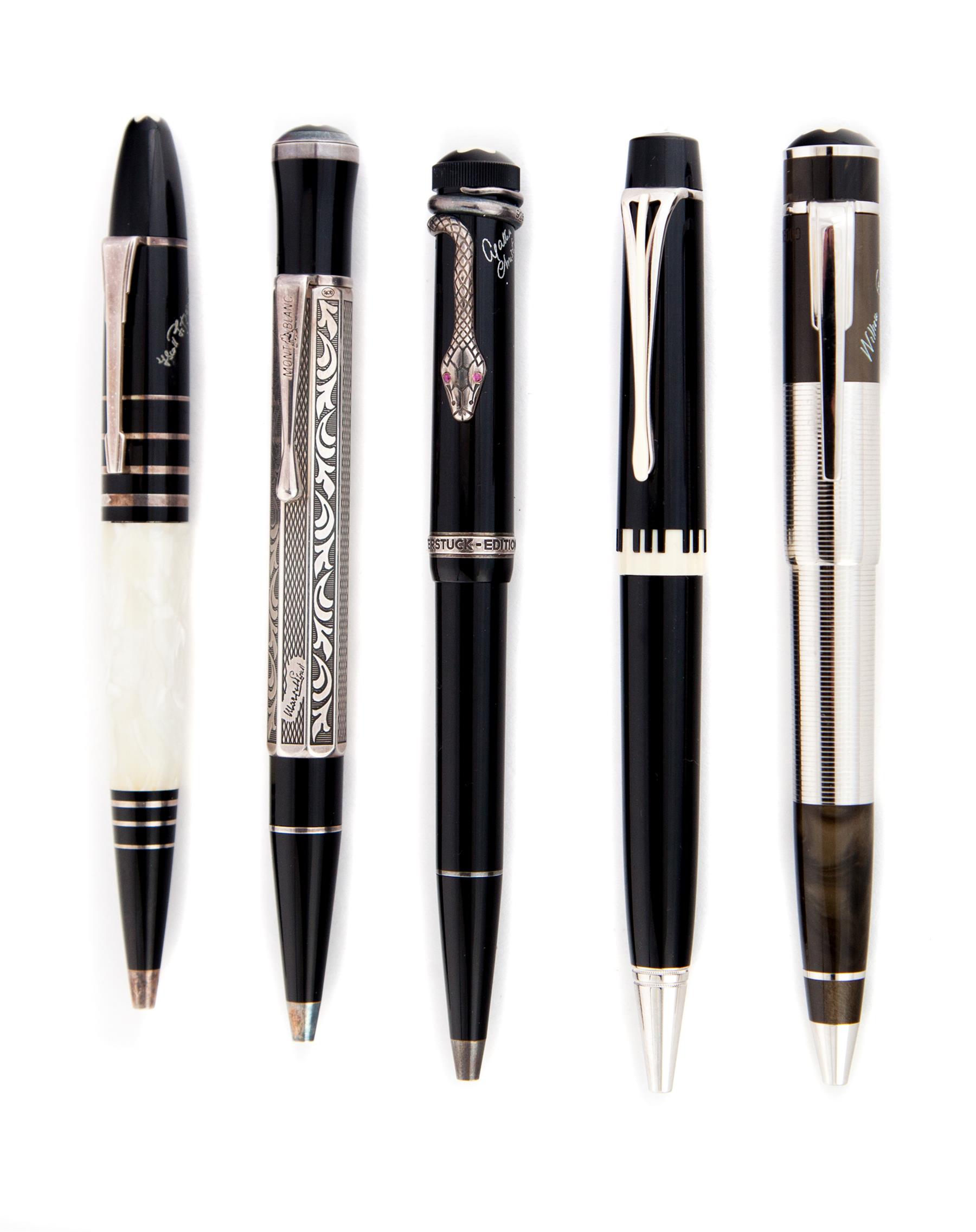 Appraisal: FIVE VARIOUS MONTBLANC PENS Germany late th century to early