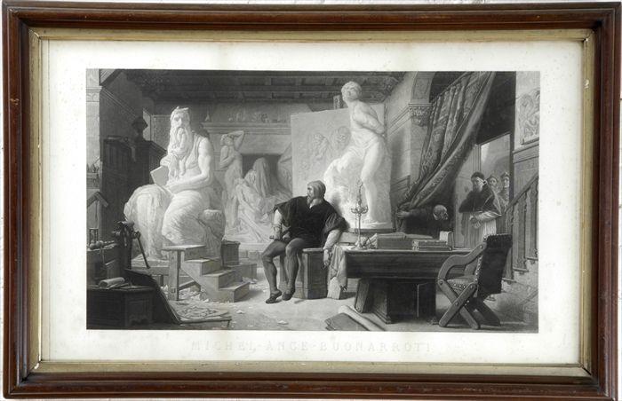 Appraisal: After Alexandre Cabanel Michel-Ange Buonarroti Engraving framed x in sight