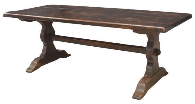 Appraisal: Exceptional French oak refectory table th c thick plank top