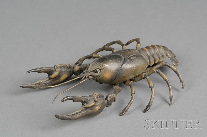 Appraisal: Small Viennese Cold Painted Bronze Figure of a Crayfish early