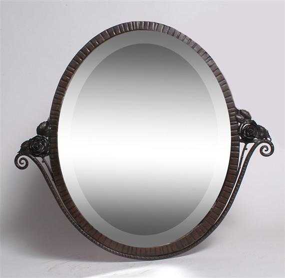 Appraisal: FRENCH MIRROR circa Wrought iron x cm