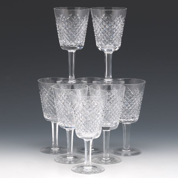 Appraisal: EIGHT WATERFORD CRYSTAL WHITE WINE GLASSES ALANA PATTERN Eight cut