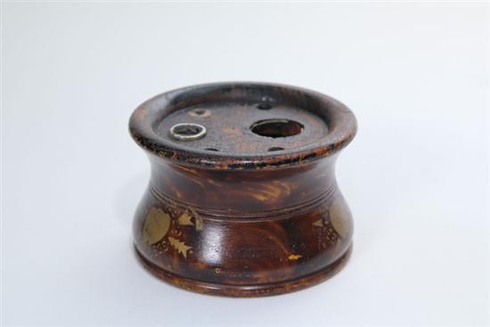 Appraisal: DECORATED INKWELL Labeled for S Silliman and Company Chester Connecticut