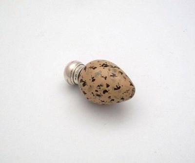 Appraisal: A Victorian silver mounted porcelain egg scent bottle by Saunders