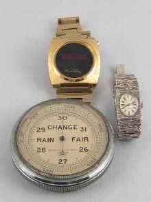 Appraisal: A gold plated battery operated digital watch c together with