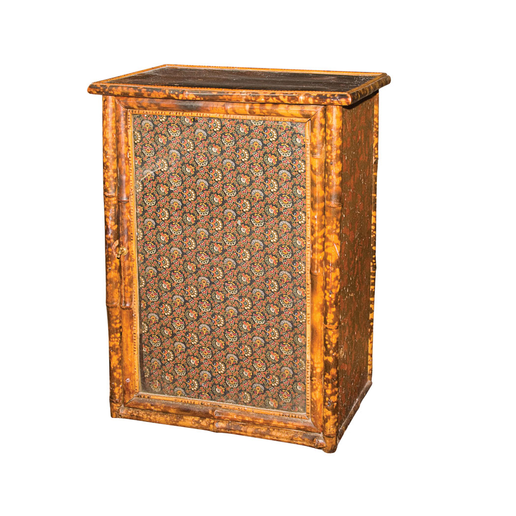 Appraisal: Regency Style Faux Bamboo Side Cabinet Height inches width inches