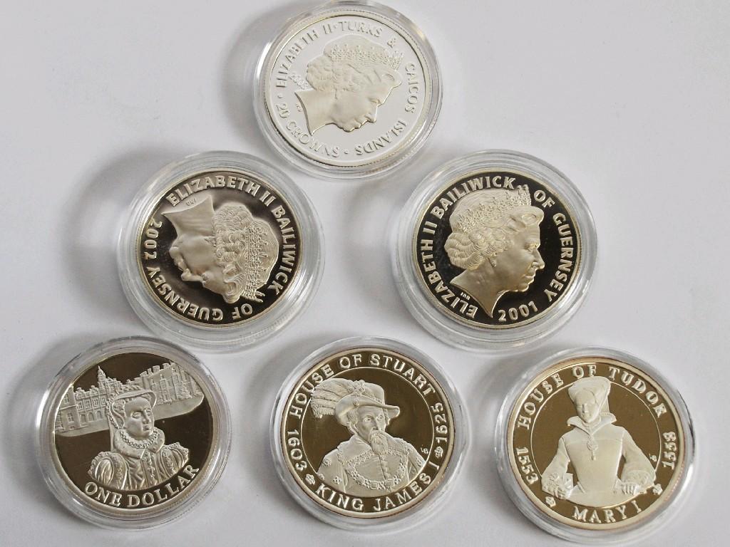 Appraisal: SIX WESTMINSTER SILVER PROOF COINS 'KINGS NAD QUEEN OF GREAT