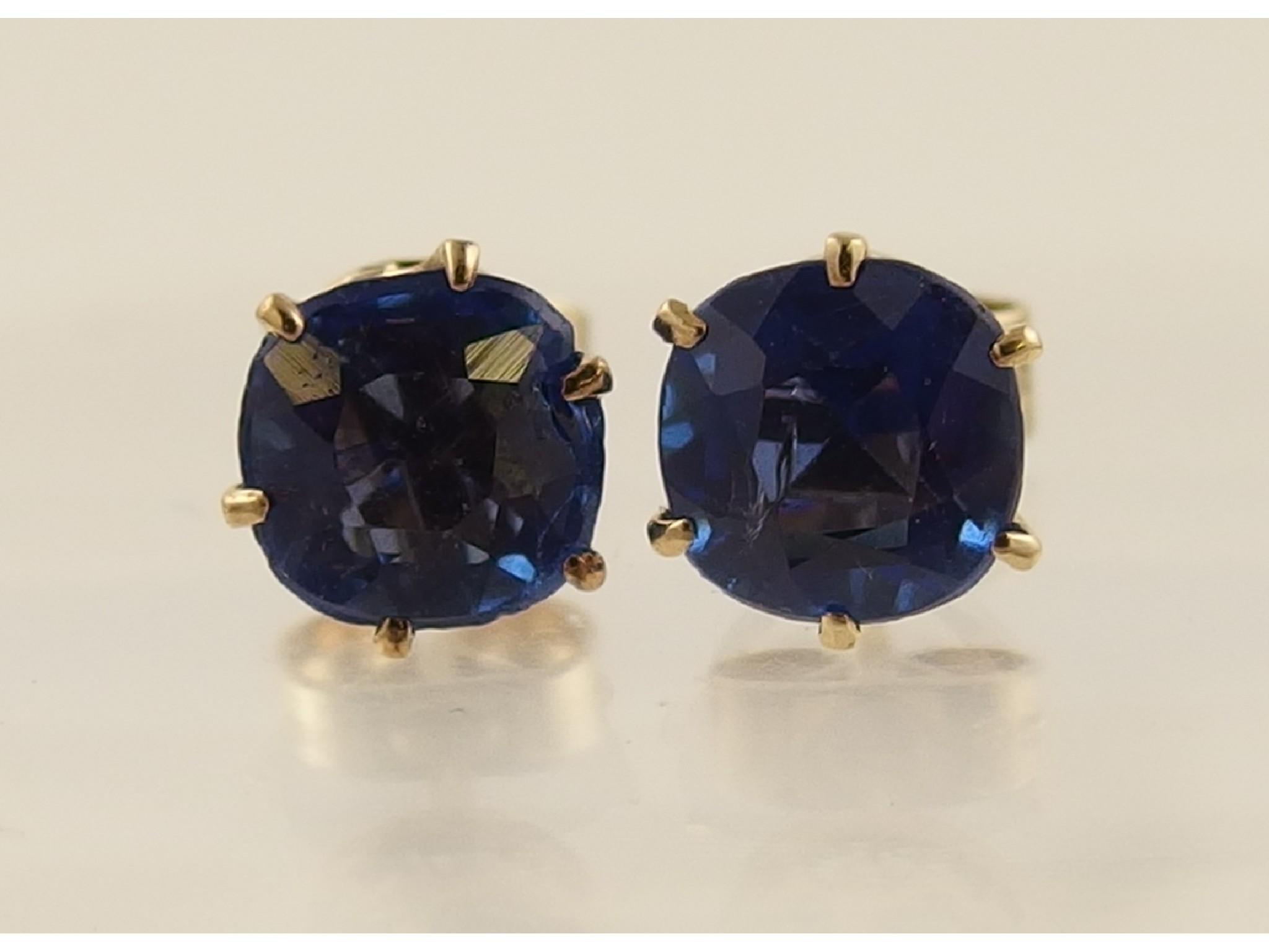 Appraisal: A pair of ct blue gem stone earrings