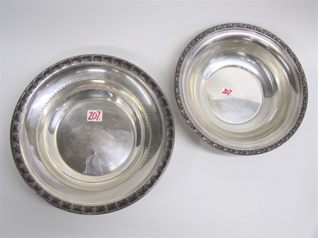 Appraisal: TWO AMERICAN STERLING SILVER BOWLS the larger by Reed Barton