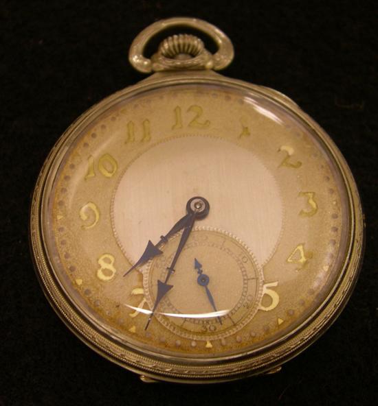 Appraisal: WATCH K white gold Hamilton pocket watch size jewel movement