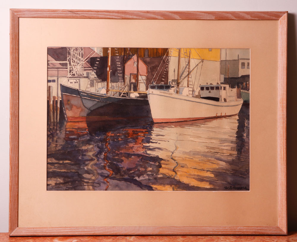 Appraisal: - Hamaker Fishing Boats at Dock W C W S