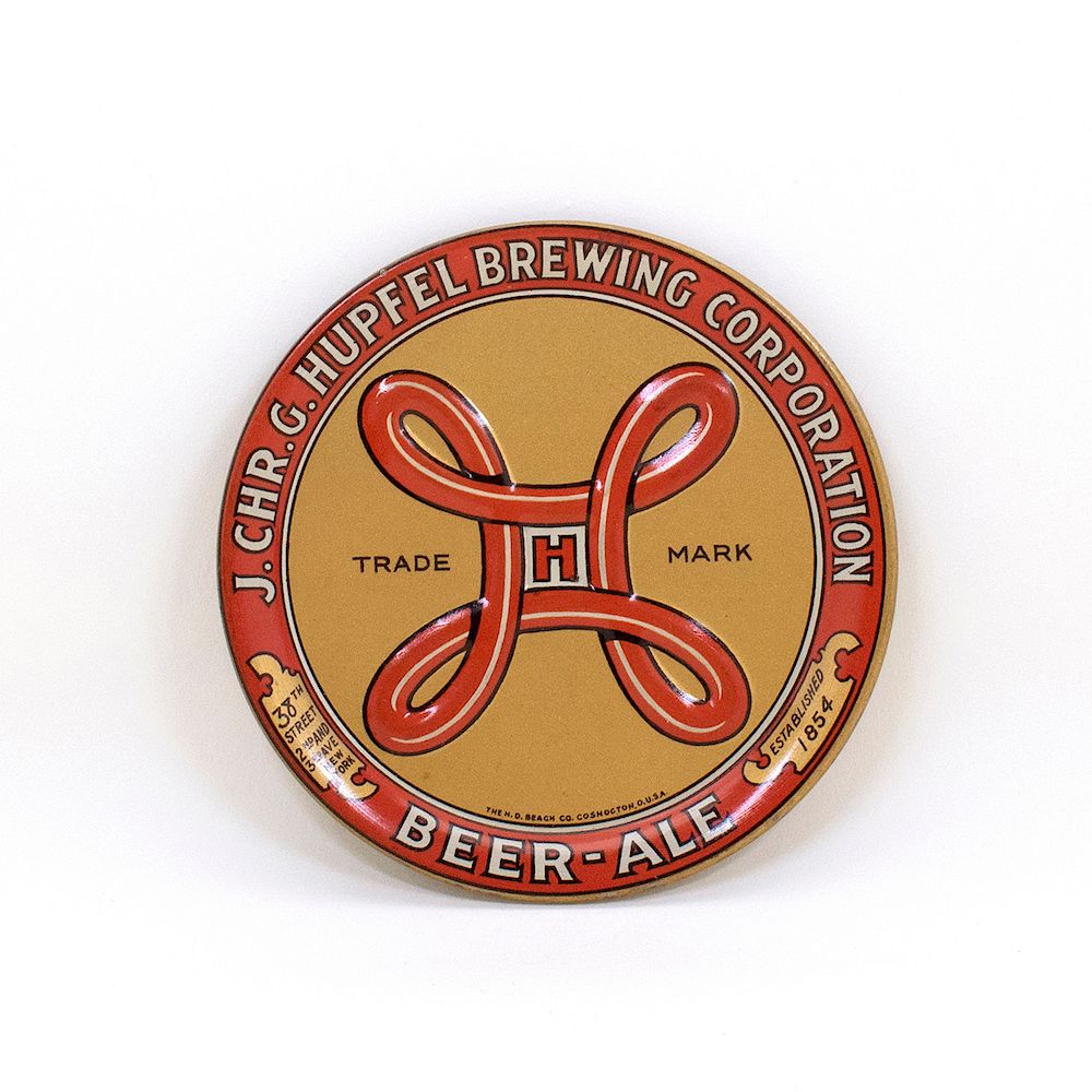 Appraisal: Hupfel Brewing Beer Ale Embossed Tip Tray Reference n a