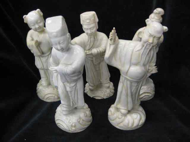 Appraisal: Chinese Porcelain Figurines blanc-de-chine glaze '' tall museum inventory numbers