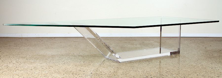 Appraisal: LARGE COCKTAIL OR COFFEE TABLE LUCITE BASE C A large