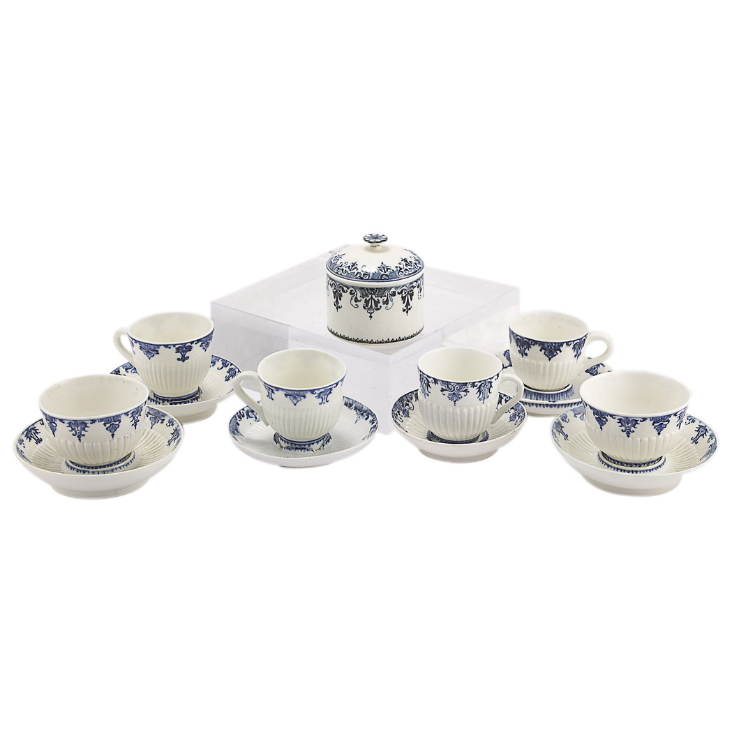 Appraisal: Group of St Cloud Blue and White Porcelain Teacups Teabowls