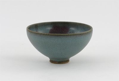 Appraisal: A Chinese junyao bowl the interior decorated with a purple