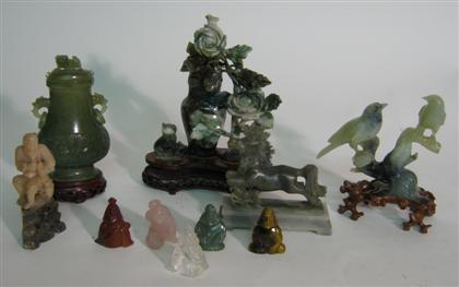 Appraisal: Group assorted soapstone and jadite