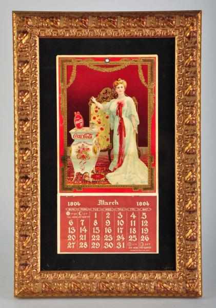 Appraisal: Coca-Cola Calendar Description Framed under glass with a beautiful molding