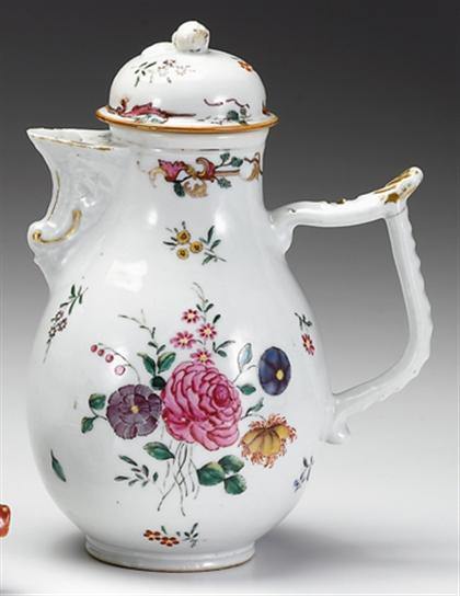 Appraisal: Chinese exports famille rose porcelain coffee pot qianlong period The