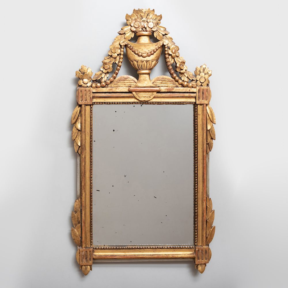 Appraisal: Small Louis XVI Style Giltwood Mirror x in Condition Good