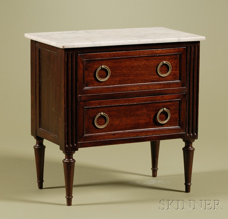 Appraisal: Louis XVI Marble-top and Mahogany Miniature Chest of Drawers th