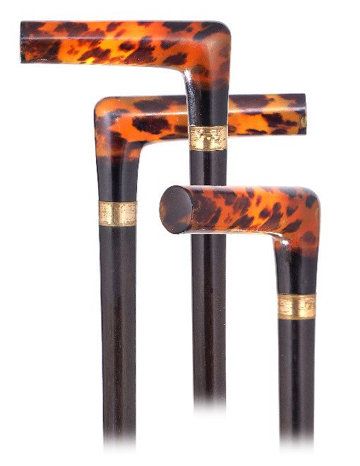 Appraisal: Tortoiseshell Dress Cane Ca -Plain and well-proportioned L-shaped tortoiseshell handle