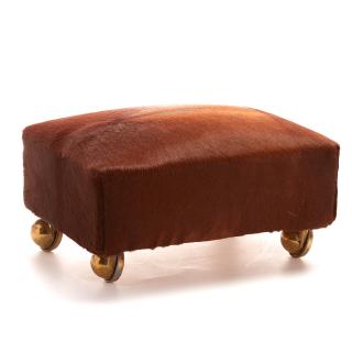 Appraisal: Footstool in deerskin by Rudi Gernreich Footstool in deerskin by