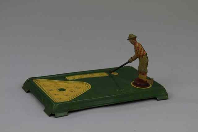 Appraisal: PLAY GOLF GAME Lithographed tin golf green features golfer with