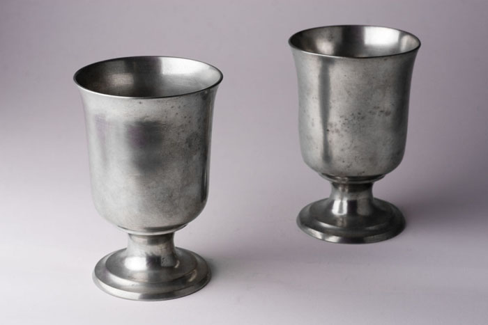 Appraisal: PAIR OF PEWTER CHALICES ATTRIBUTED TO BOARDMAN AND COMPANY CIRCA