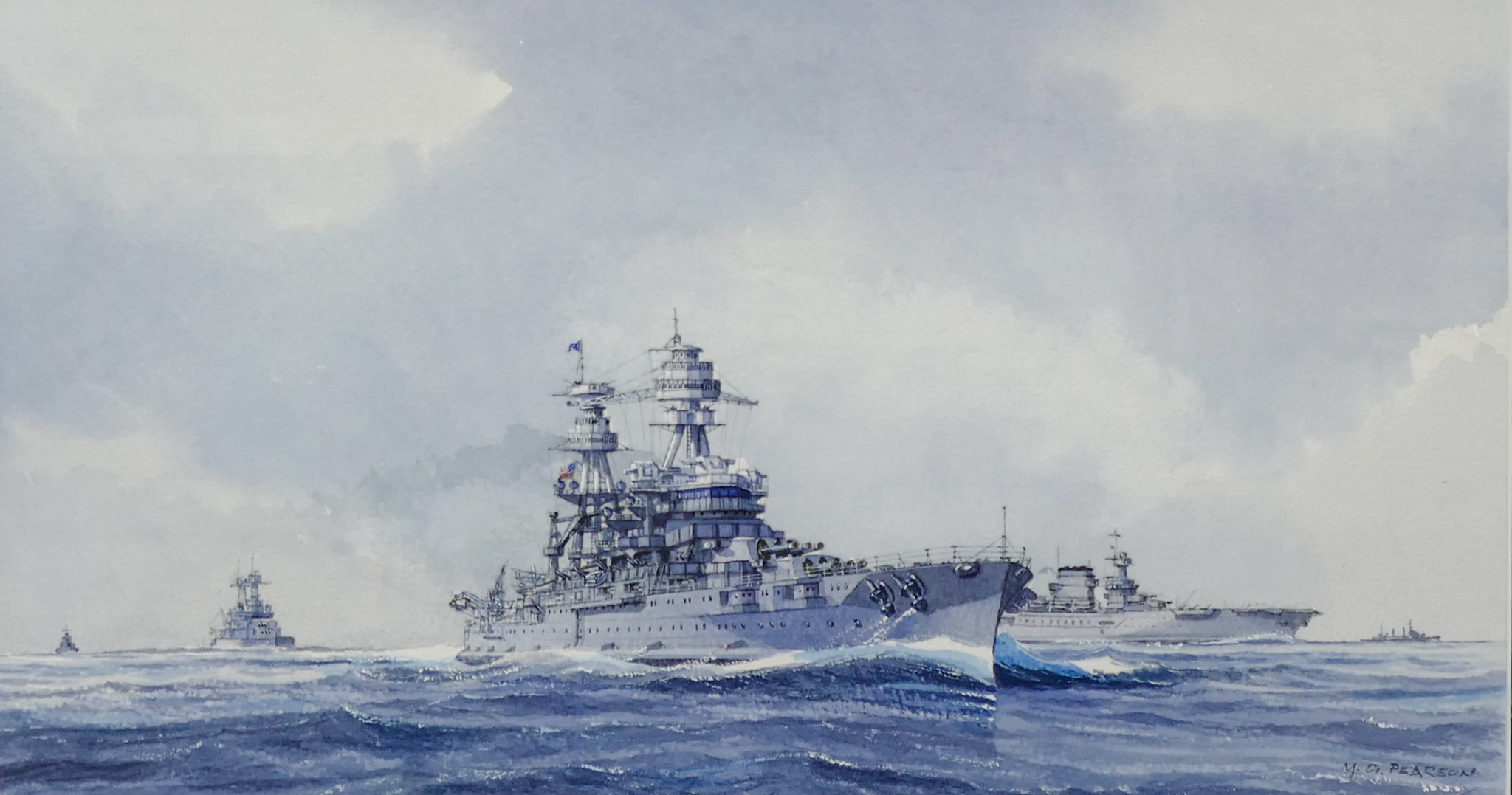 Appraisal: Mervyn Pearson USS Arizona Watercolor Framed Measurement ''x ''