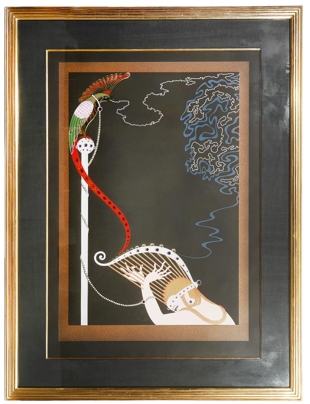 Appraisal: ERTE SIGNED SERIGRAPH 'ENCHANTED MELODY'Romain de Tirtoff Russia - framed