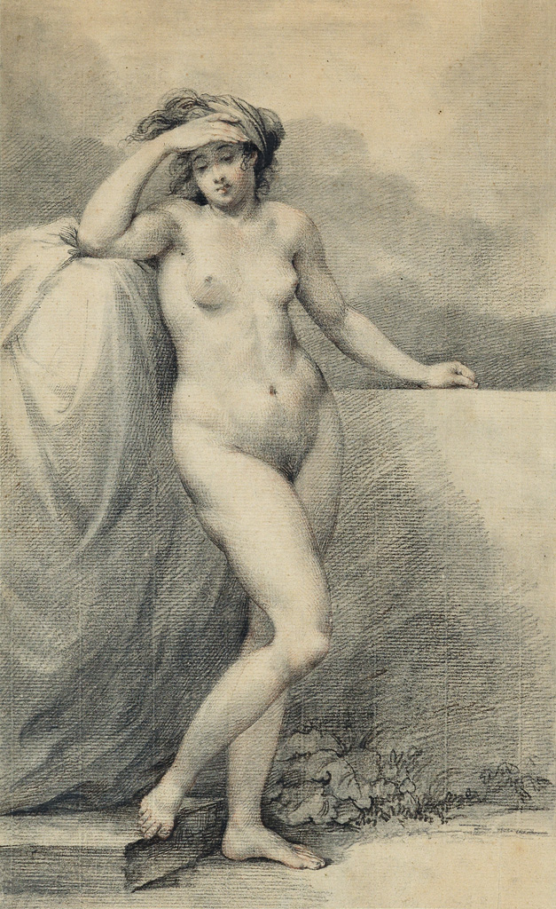 Appraisal: GIOVANNI BATTISTA CIPRIANI Femminile nudo Black chalk with touches of