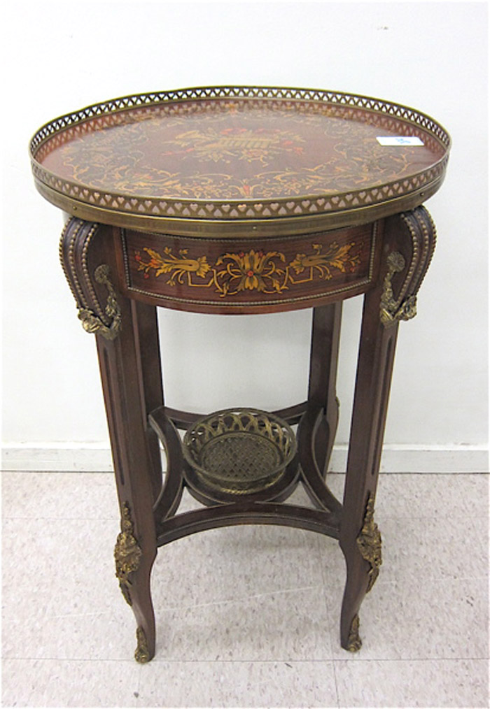 Appraisal: LOUIS XV XVI STYLE GUERIDON having a circular top decorated