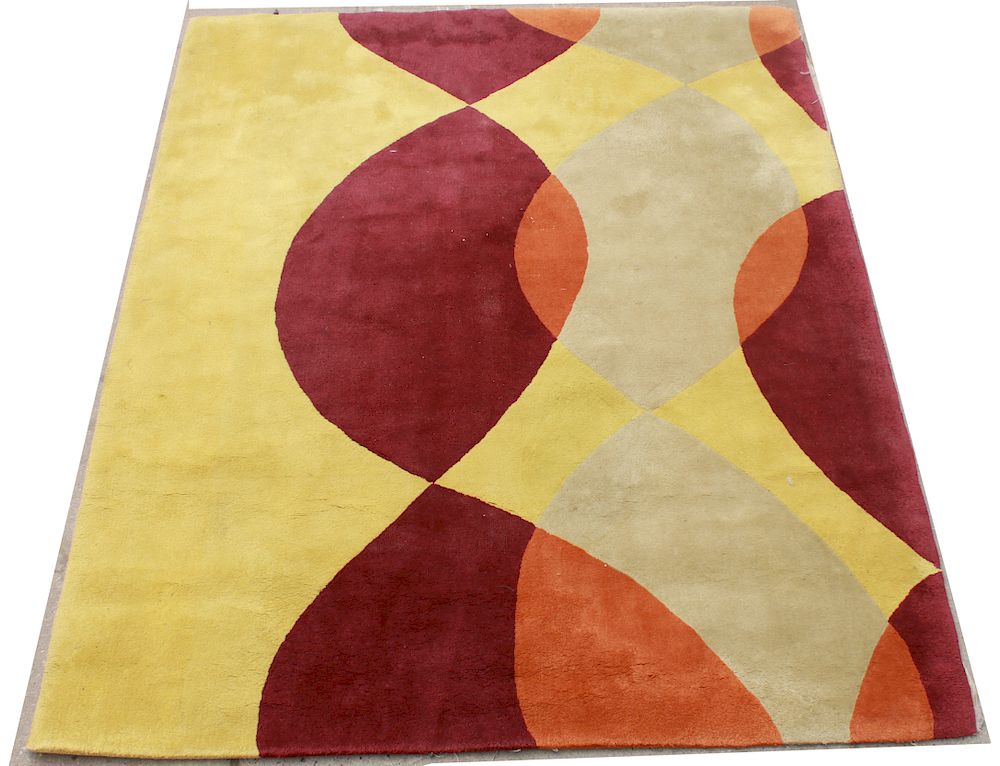 Appraisal: Mid-Century Modern Abstract Carpet ' x ' Mid-Century Modern abstract