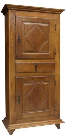 Appraisal: French Provincial walnut homme-debout cabinet early th c molded cornice