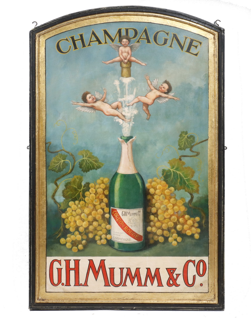 Appraisal: HAND PAINTED CHAMPAGNE ADVERTISING SIGN One-Sided Interior Sign for G