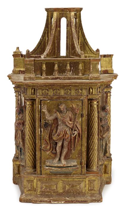 Appraisal: Italian parcel gilt and polychrome painted tabernacle th century