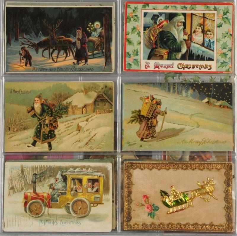 Appraisal: Lot of Santa Postcards Includes seven with transportation and many