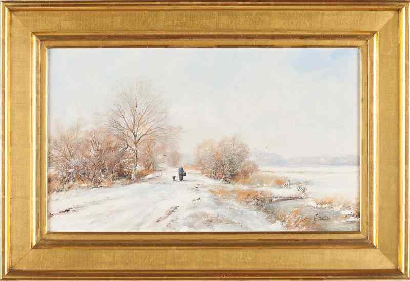 Appraisal: Gert-Jan Veenstra b Snowy Landscapeoil on canvas signed at lower