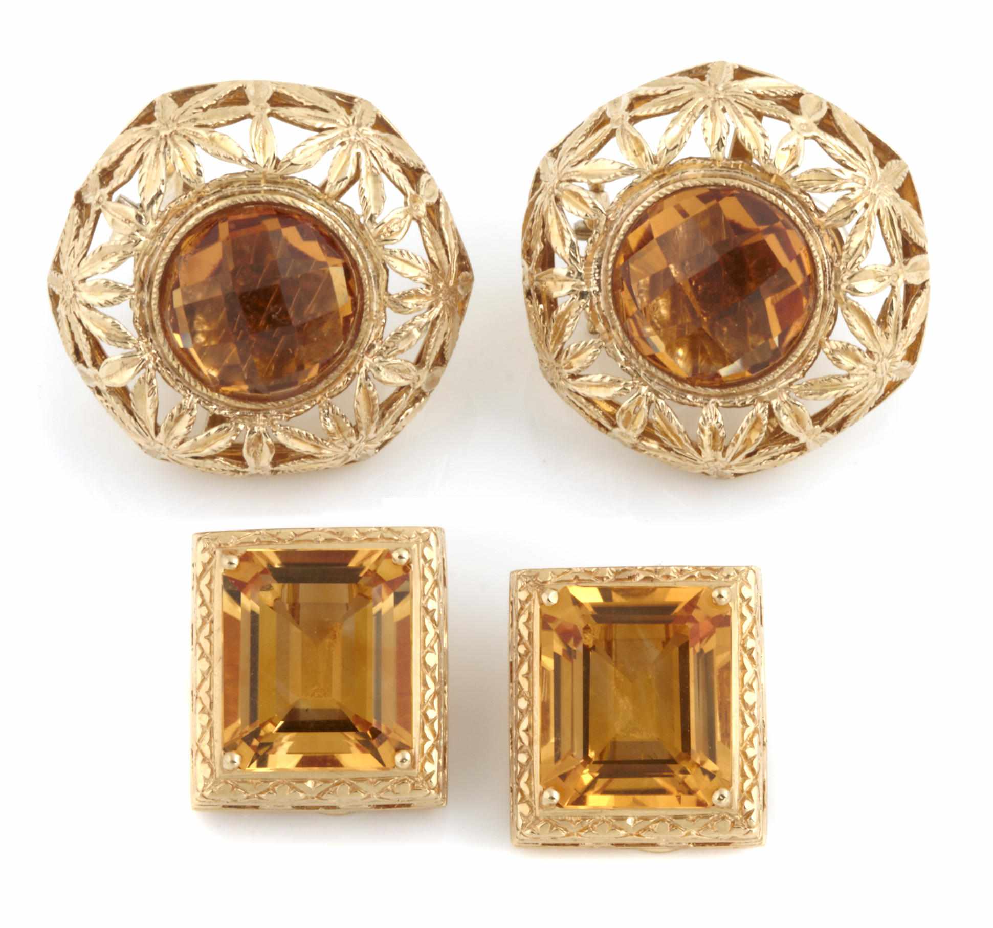 Appraisal: A collection of gem-set diamond cubic zirconia and gold items