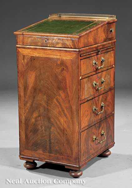 Appraisal: An English Regency Mahogany Davenport Desk c swivel lift top