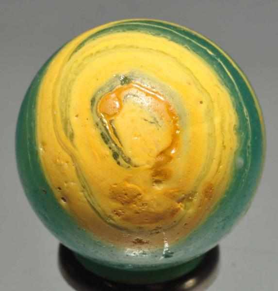 Appraisal: Leighton Transitional Marble Description Translucent blue base with yellow egg