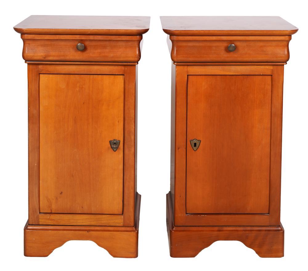 Appraisal: PAIR OF CHERRYWOOD SIDE CABINETSlate th century in the Beidermeier