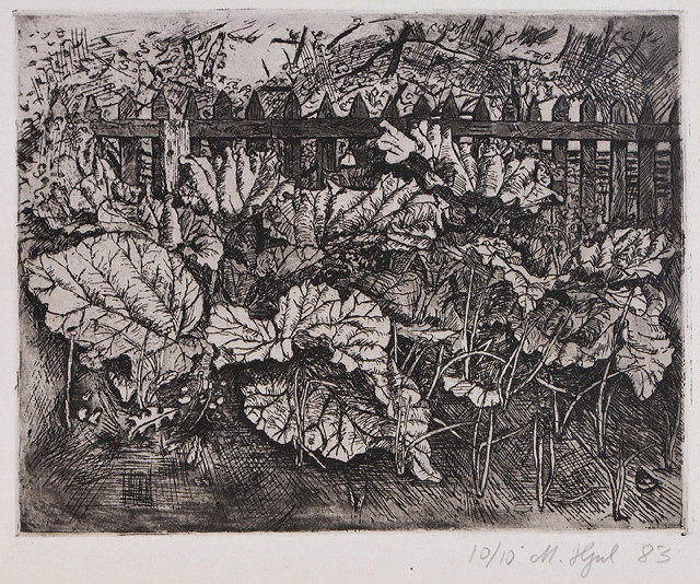 Appraisal: MIKE HJUL TH ST CENTURY A vegetable garden etching with