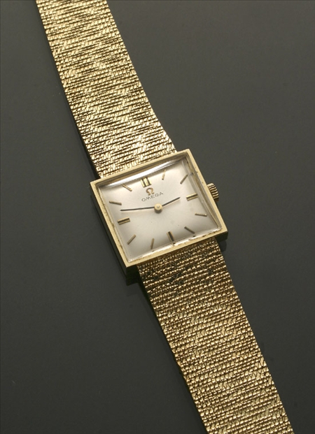 Appraisal: Lady's -Karat Yellow-Gold -Jewel Manual-Wind Wristwatch Omega Swiss Circa Having